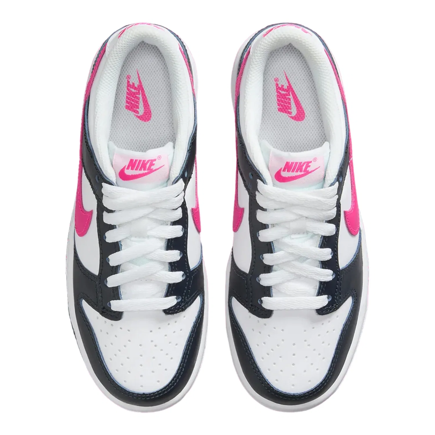 Детские кроссовки для девочек с принтом NIKE Dunk Low NIKE, Dark Obsidian Fierce Pink — фото 4