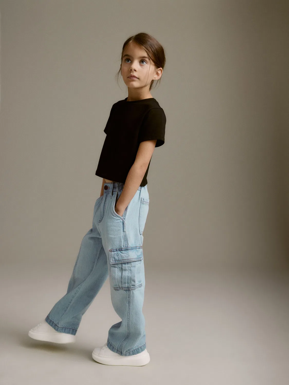 Джинсы карго широкие, Light Blue Denim Next — фото 2
