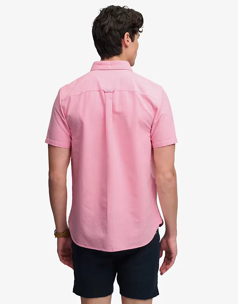 Рубашка Superdry Preppy Oxford с коротким рукавом, калифорнийский коралловый шамбре — фото 2
