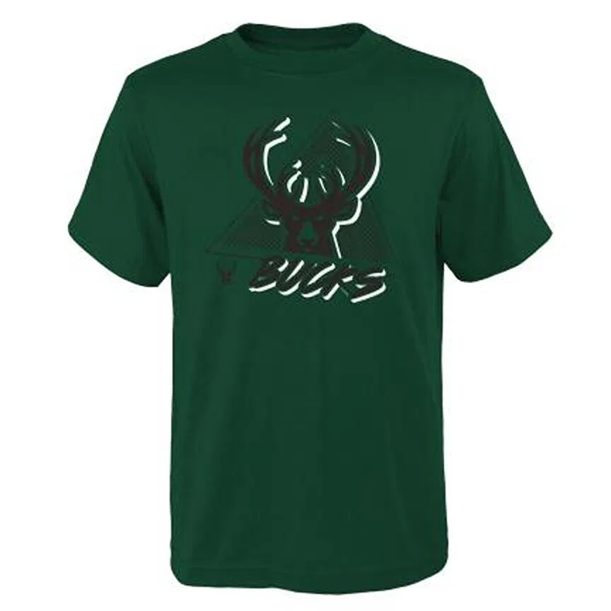 Детская футболка с принтом NBA Swish Cotton Junior Outerstuff, Dunkelgrun Dunkelgrau