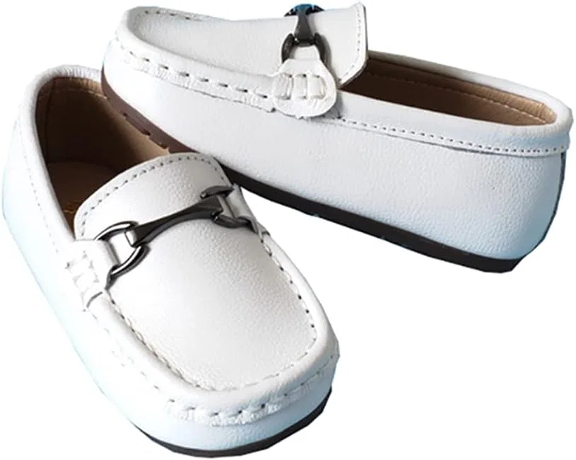 Детские лоферы для мальчиков и девочек из PU-кожи Auhoho, White