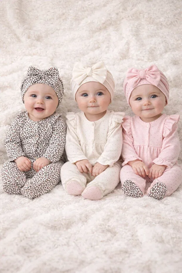 Детский комбинезон для девочек с длинным рукавом с принтом Bymurat Baby, Ecru