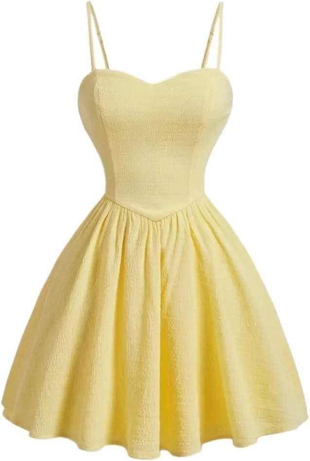 Женское летнее платье-ками с открытой спиной Generic, Yellow
