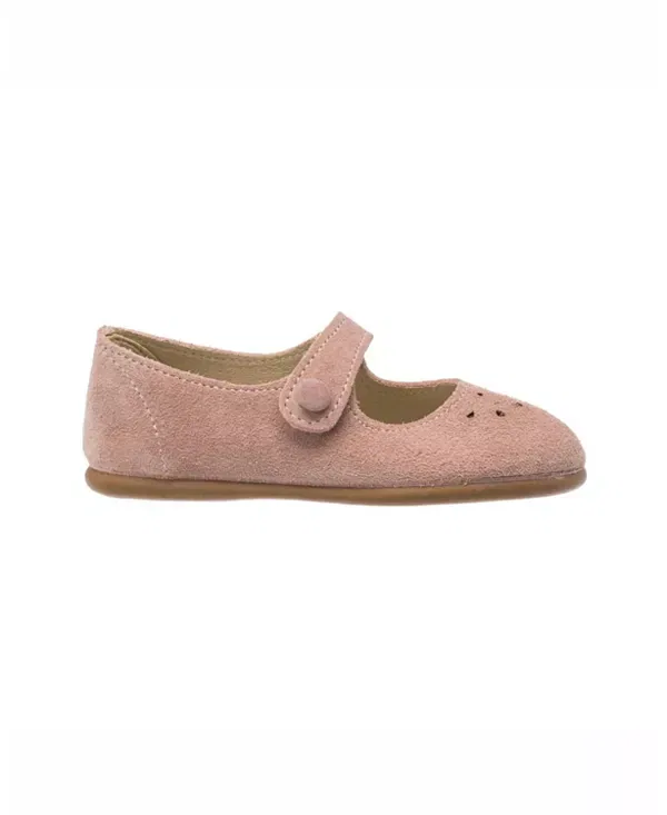 Детские балетки для девочки на липучке Andi Mary Jane Elephantito, Suede Rose — фото 2