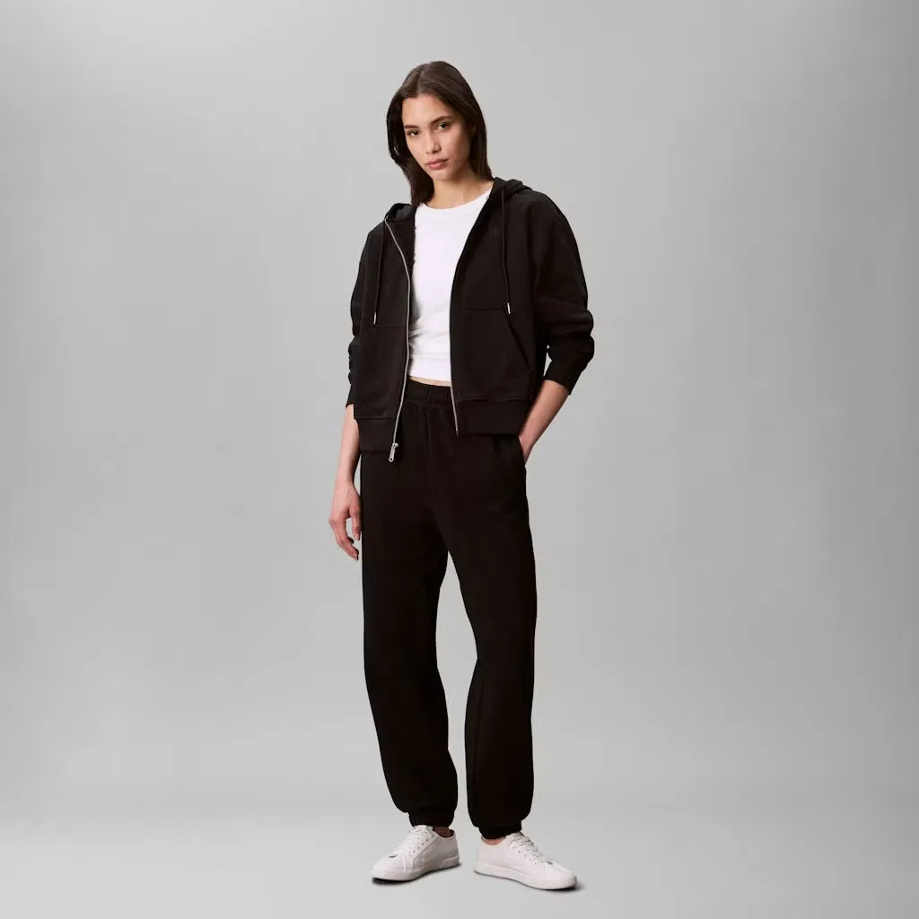 Спортивные брюки с логотипом и манжетами Calvin Klein, черный