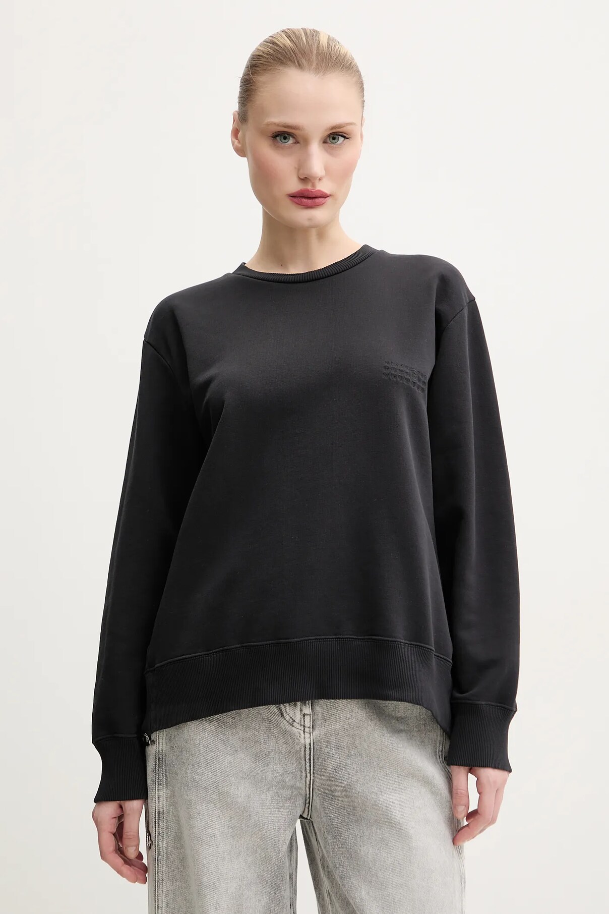 

Хлопковая толстовка Mm6 Maison Margiela, черный