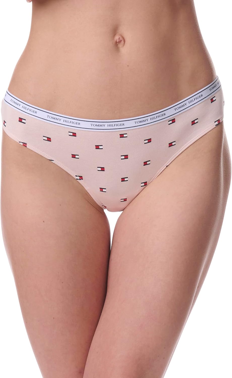 Женские классические хлопковые стринги Tommy Hilfiger с логотипом, 5 шт., Logo Flag/Brghtwhite/Icehthrgry/Skycpt/Th Pinstripe — фото 2