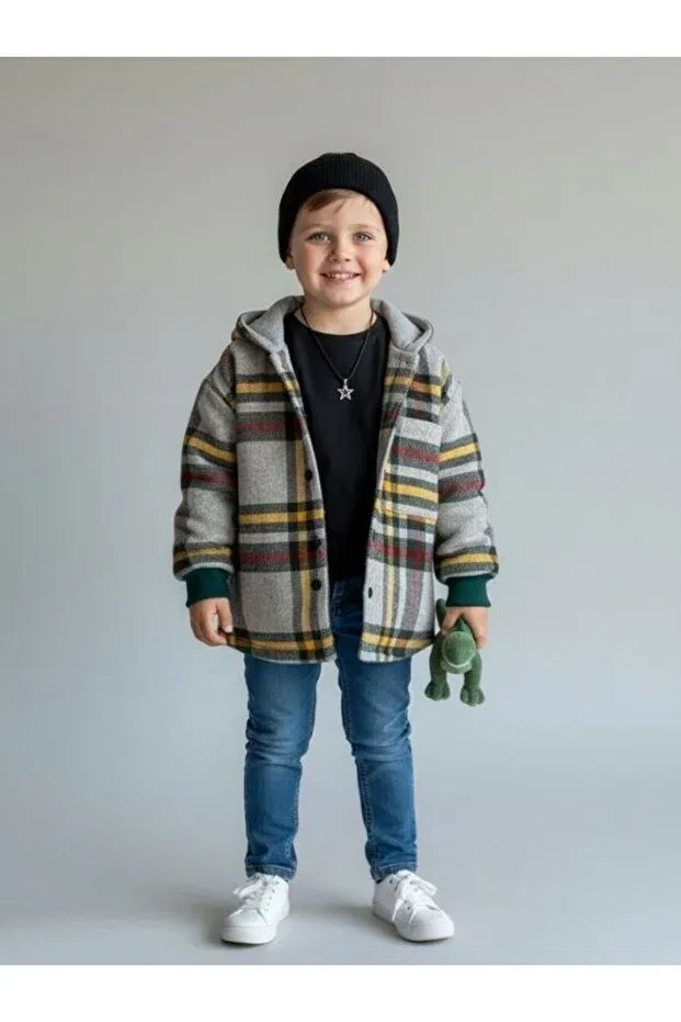 Детская рубашка с принтом с капюшоном Zekids, Green — фото 2