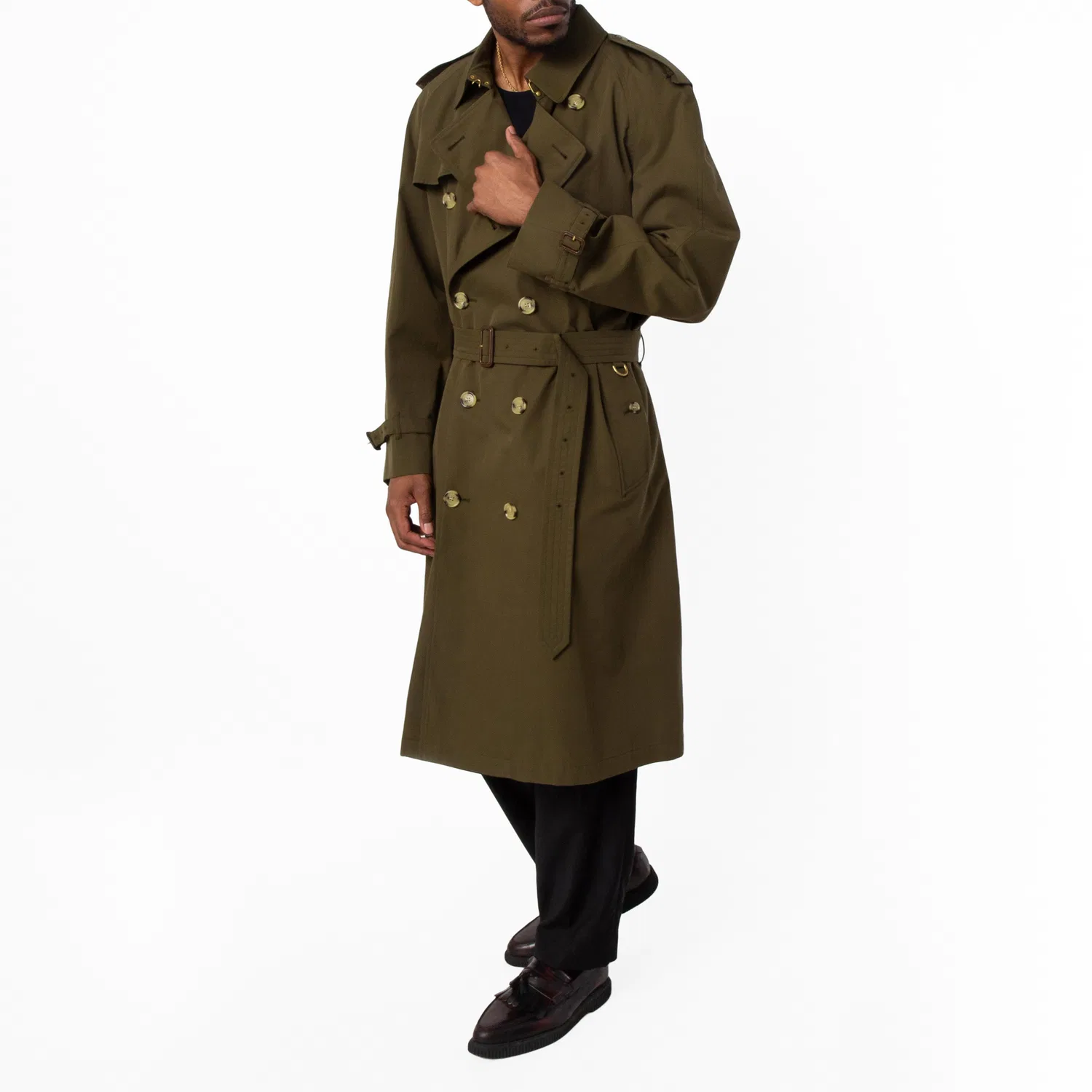 Пальто-тренч двубортное Westminster Heritage Burberry, Dark Military Khaki — фото 2
