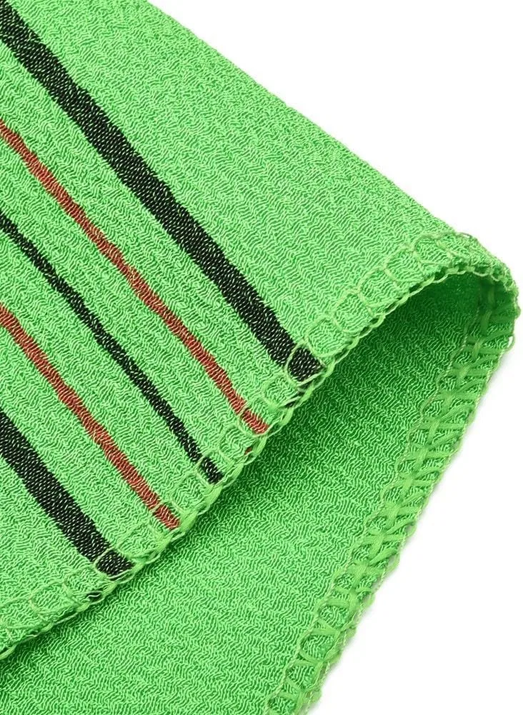 Мочалка для тела из растительного волокна, NINMORTH, набор 3 шт, 14x15 см, Green
