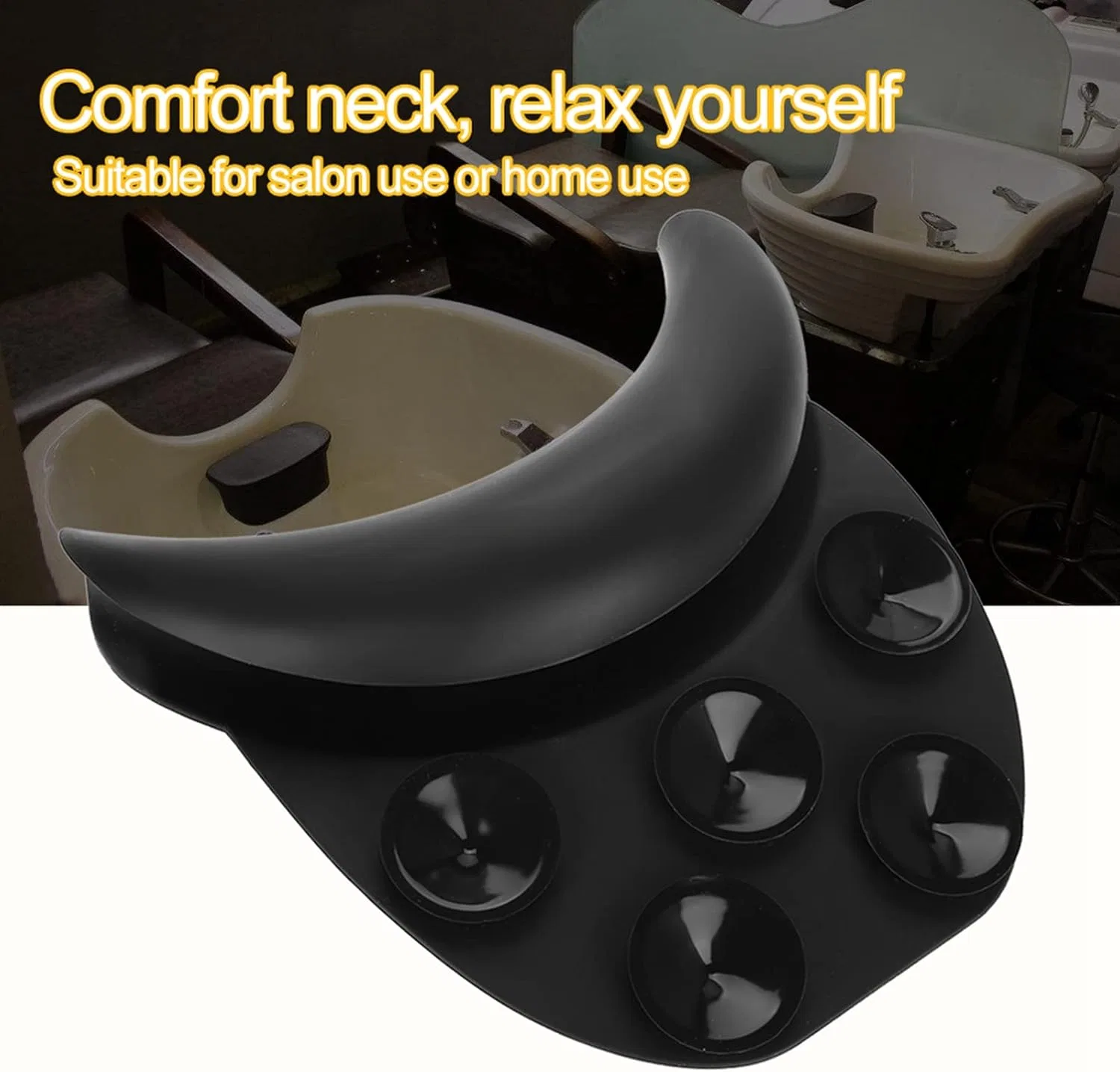 Шампунная подушка для шеи Silicone, MUNEFE, 20 x 19 см, Black — фото 2