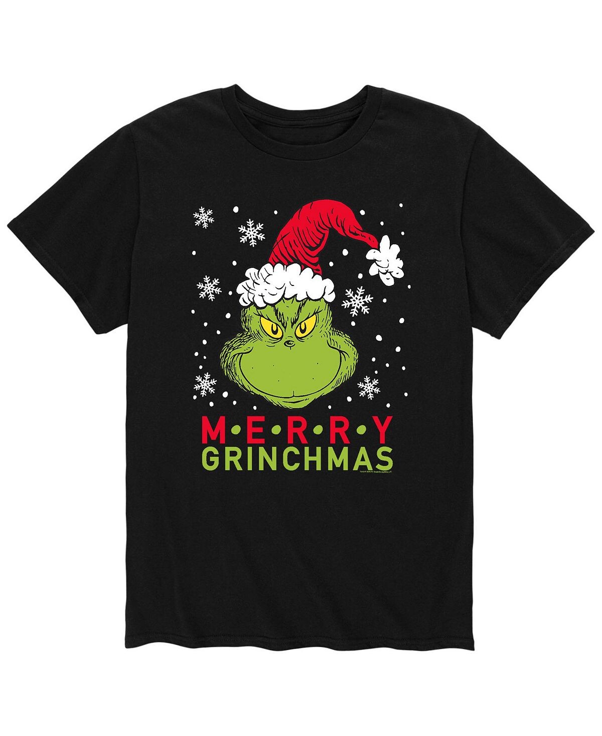 

Мужская футболка merry grinchmas dr. seuss the grinch AIRWAVES, черный