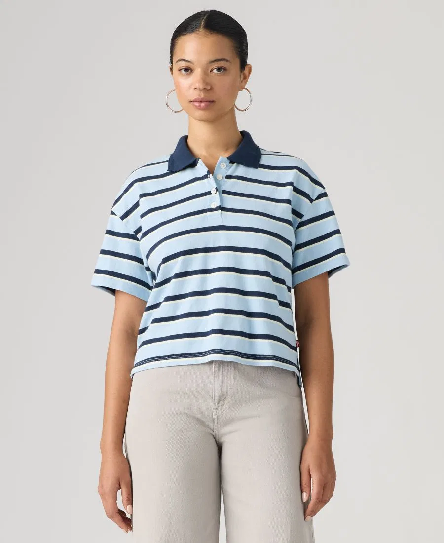 Женское поло-рубашка Didion Rugby с коротким рукавом Levi's, Pepper Stripe Angel Falls