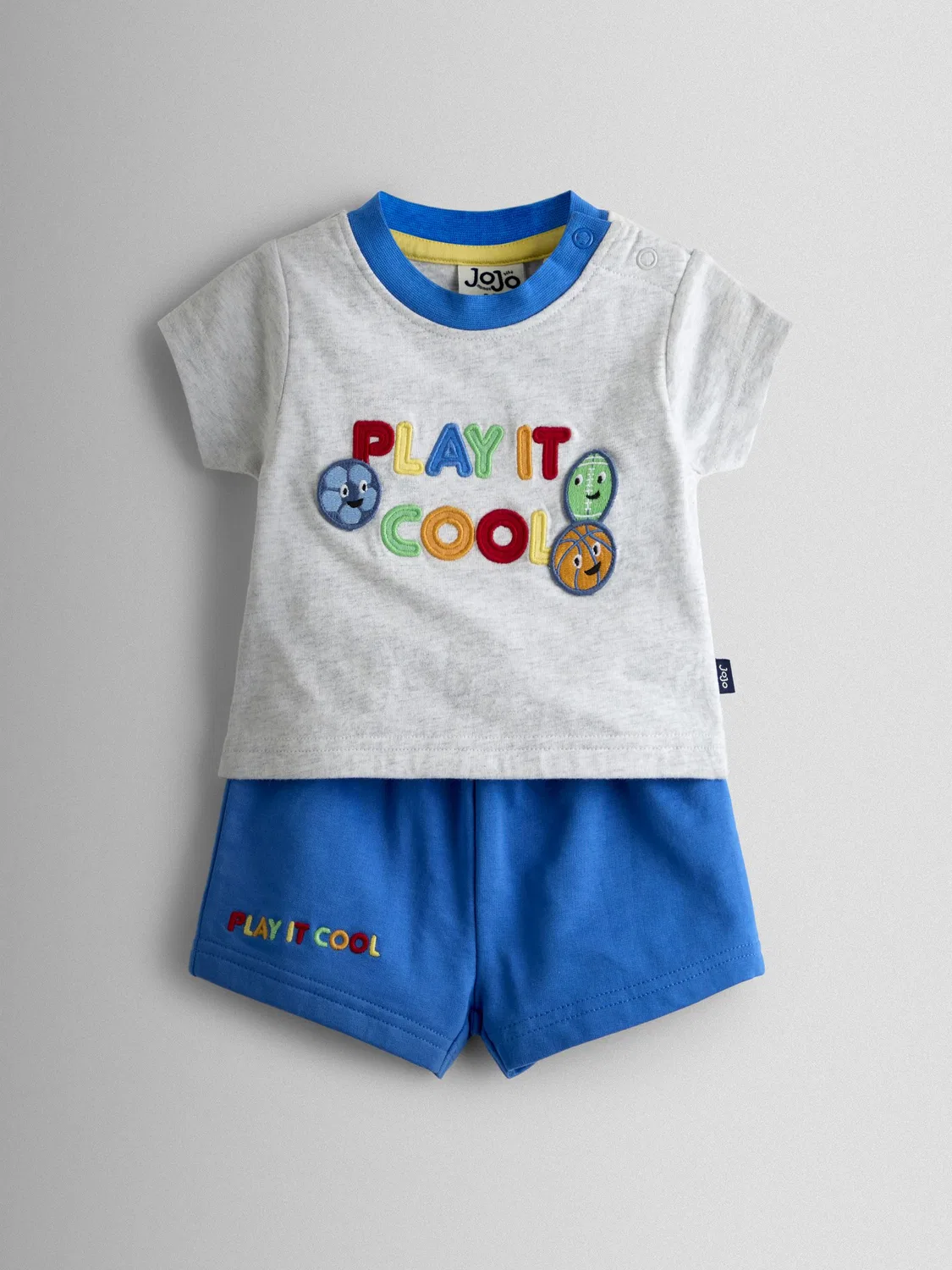 Спортивный комплект из футболки и шорт, Grey Marl Jojo Maman Bébé