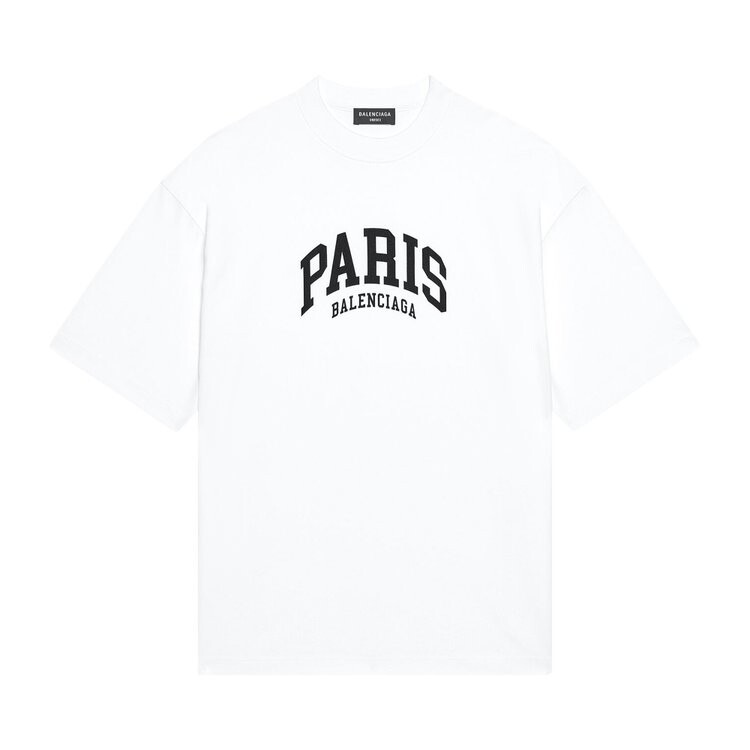 

Футболка Balenciaga Cities Paris T-Shirt Medium Fit 'White', белый