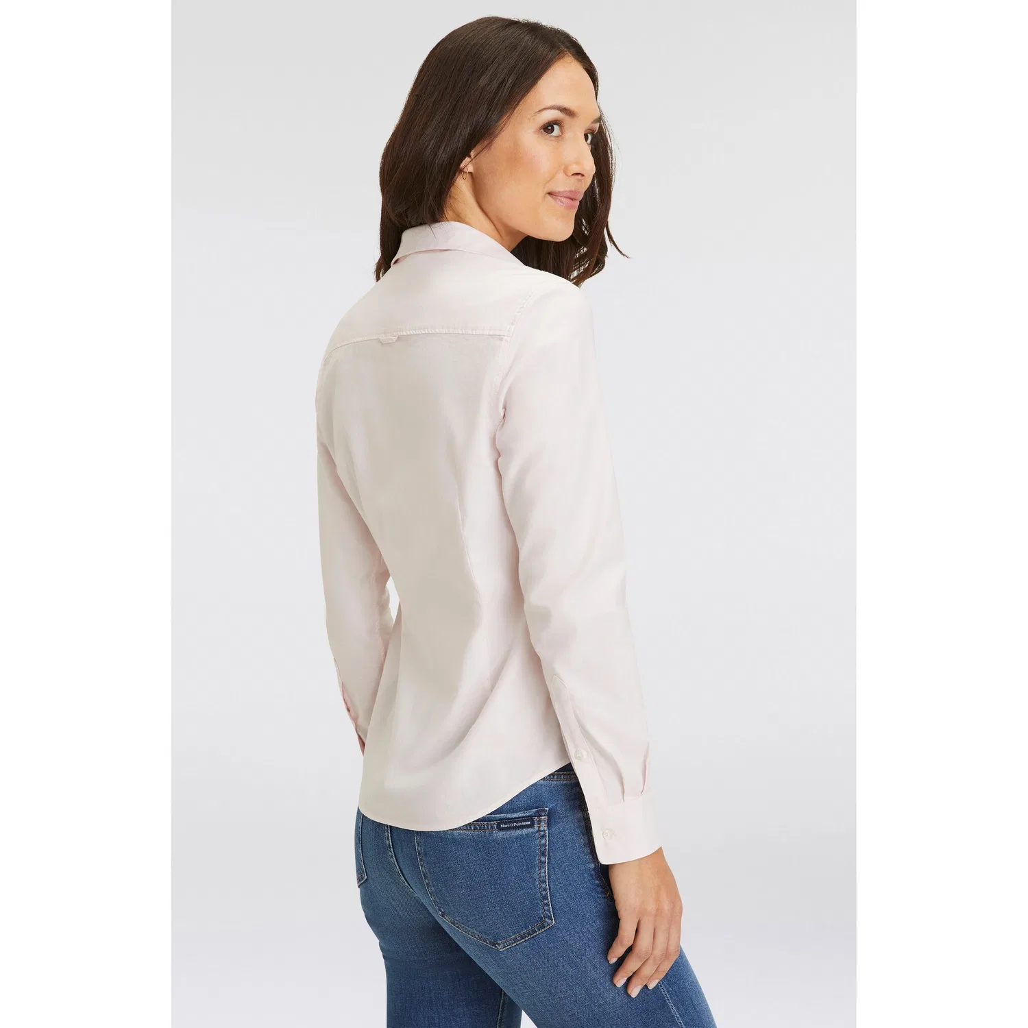 Женская блузка с длинным рукавом New Slim Stretch Gant, Light Pink — фото 4
