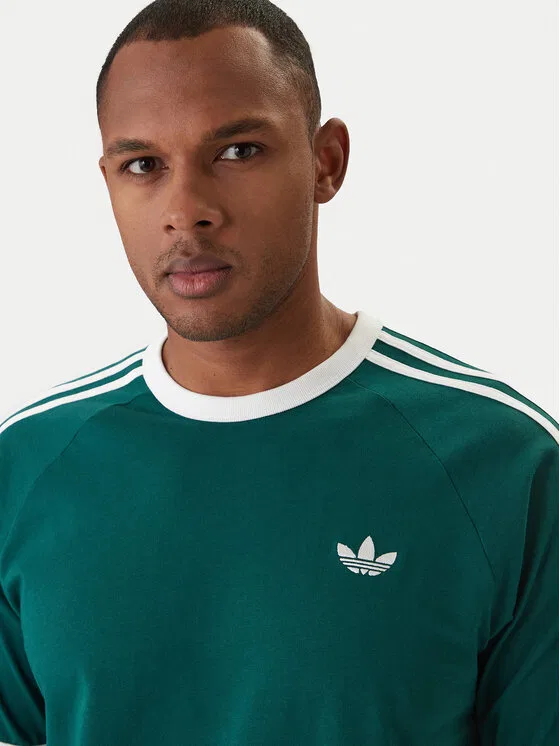 Футболка regular fit 3-Stripes Adidas, зеленый — фото 4