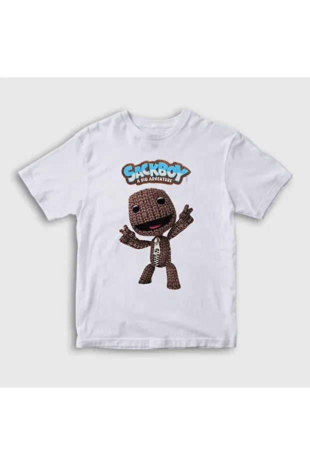 Детская футболка для мальчиков хлопковая Sackboy A Big Adventure Presmono, White