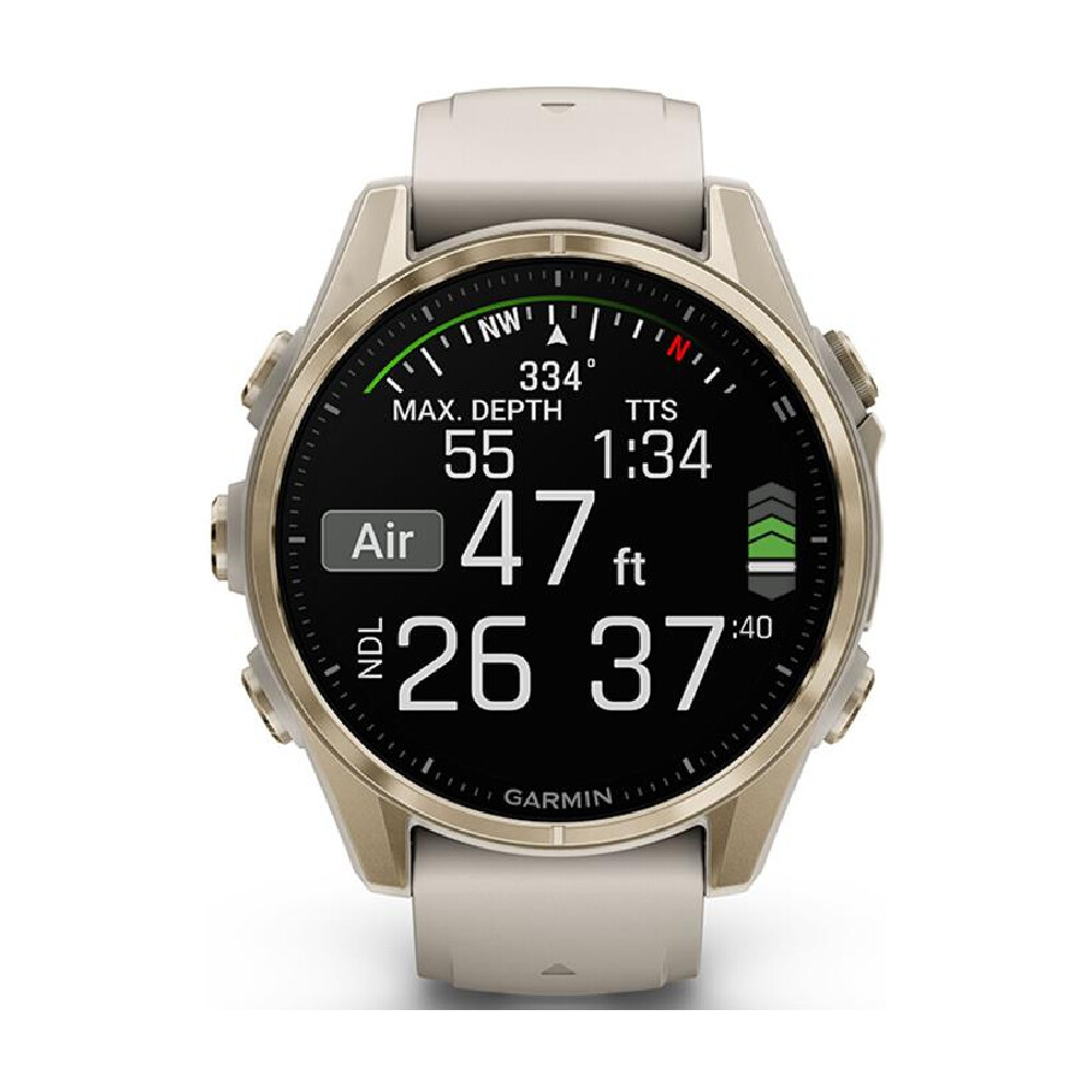 Умные часы Garmin Fenix 8, Sapphire, 43 мм, AMOLED 1.3", Wi-Fi, золотой/песочный — фото 2