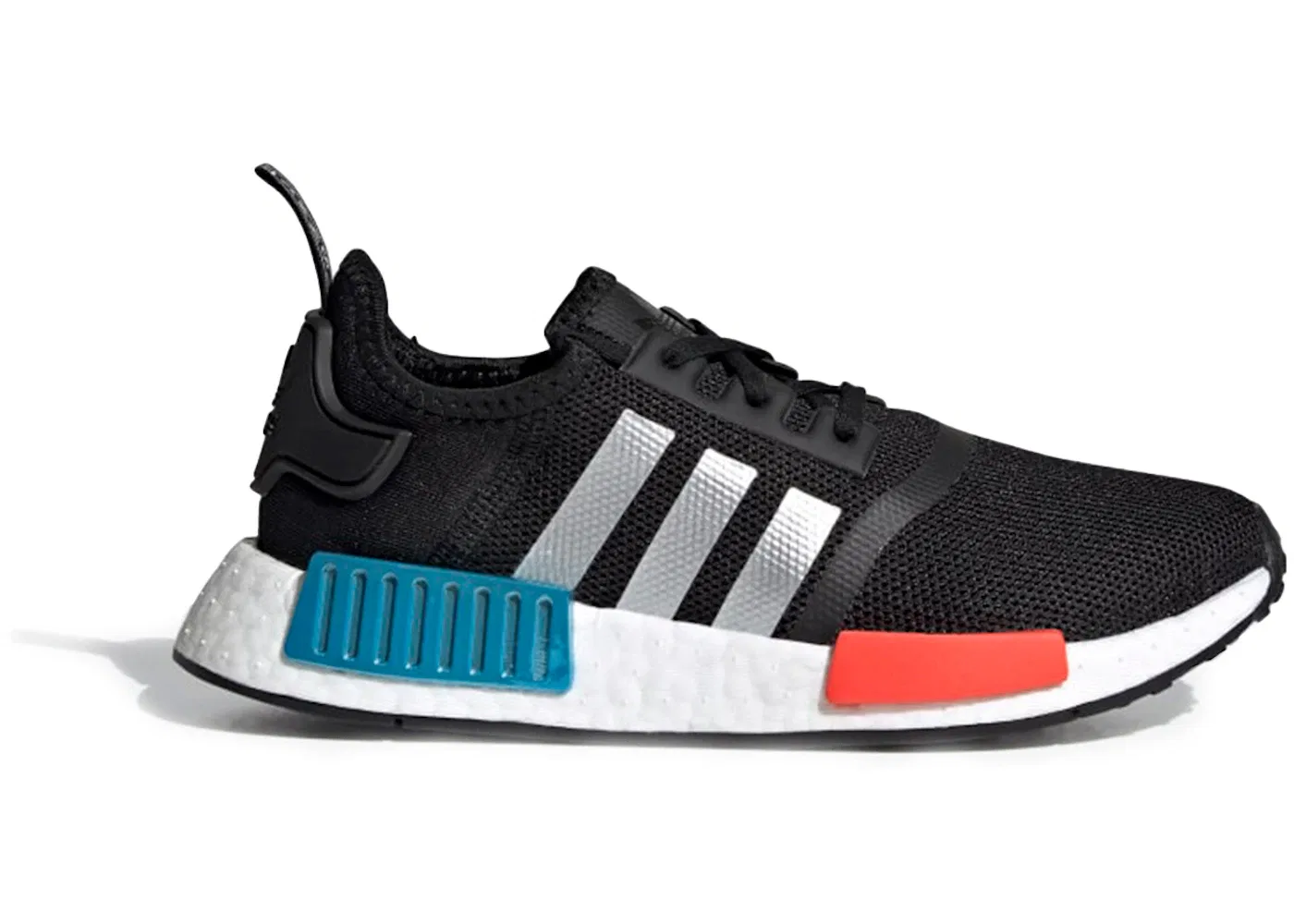 Детские кроссовки Lifestyle с технологией Boost Adidas NMD R1, Core Black/Silver Metallic/Solar Red