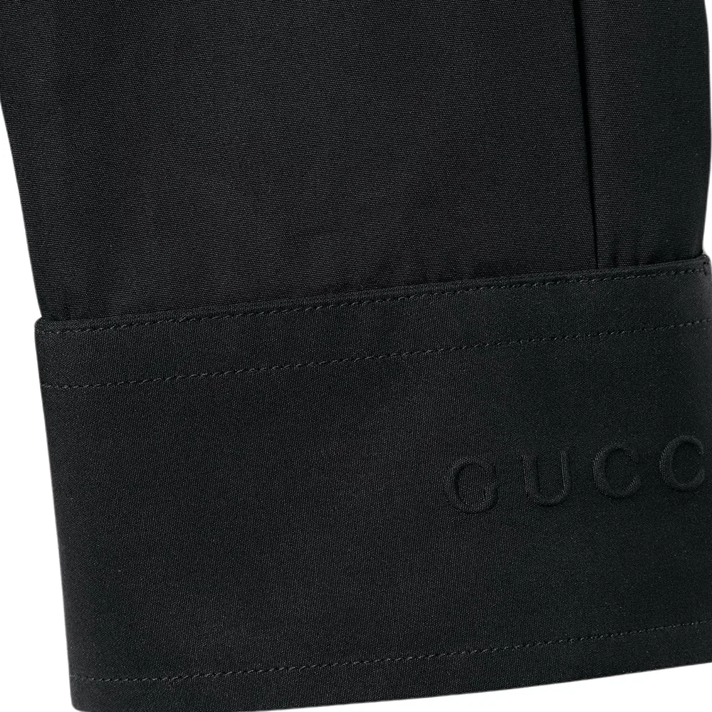 Мужская рубашка хлопковая Black Cotton Poplin Shirt With Logo GUCCI — фото 3
