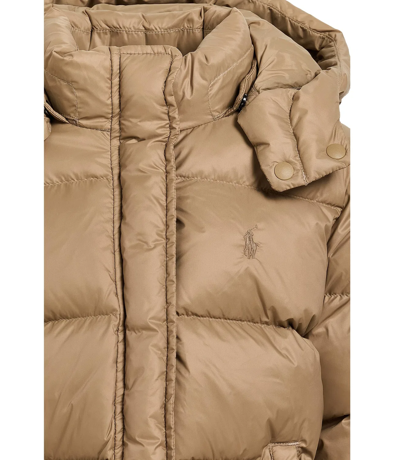 Пуховая куртка с капюшоном (для детей постарше) Polo Ralph Lauren Kids, Camel — фото 3