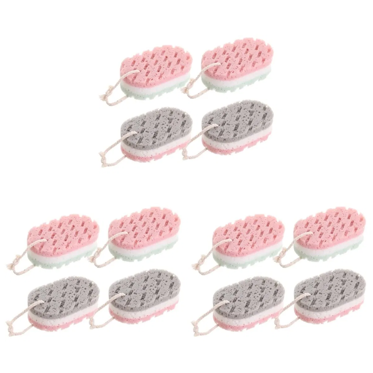 Мочалка-скраб для тела, Cabilock, 12 шт, 15x9x5 см, Assorted Colours