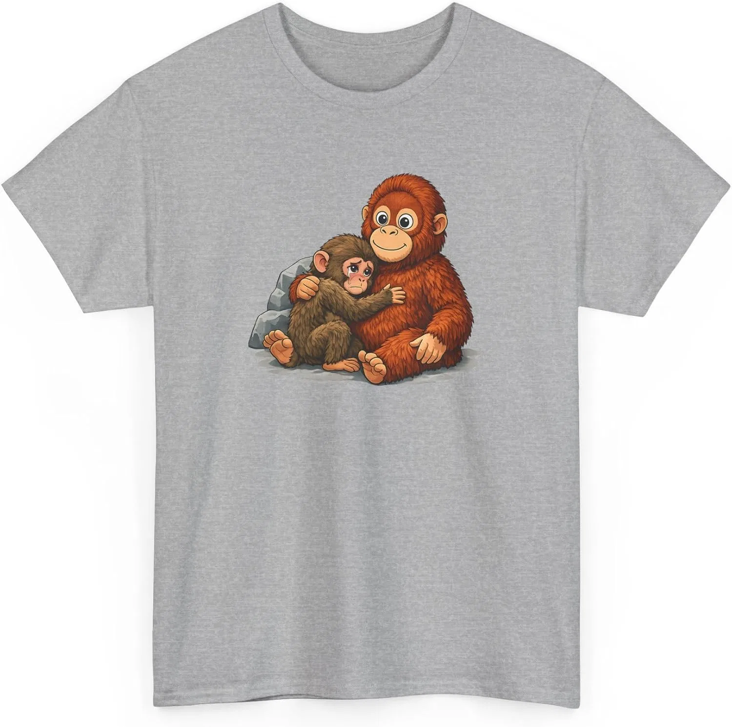 Мужская футболка с принтом Punch Monkey, серый меланж