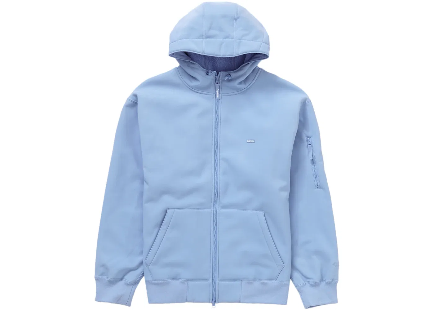 Мужская худи с капюшоном на молнии с ветрозащитой Supreme Sweatshirt (FW23), Light Blue
