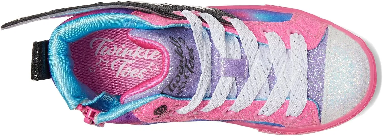 Детские кроссовки для девочек с блестками Twinkle Sparks Ice-Flutter Glitz Skechers, Black/Multi — фото 2