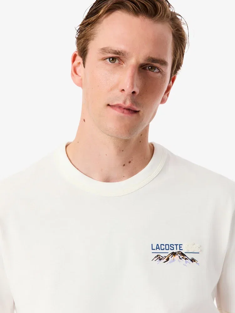 Футболка с графическим принтом Mountain TH5825 LACOSTE, White — фото 2