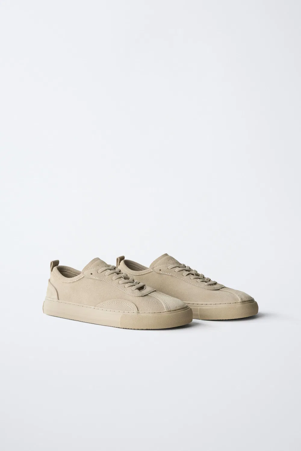 Кожаные кроссовки для ходьбы босыми ногами ZARA, Taupe Grey — фото 2