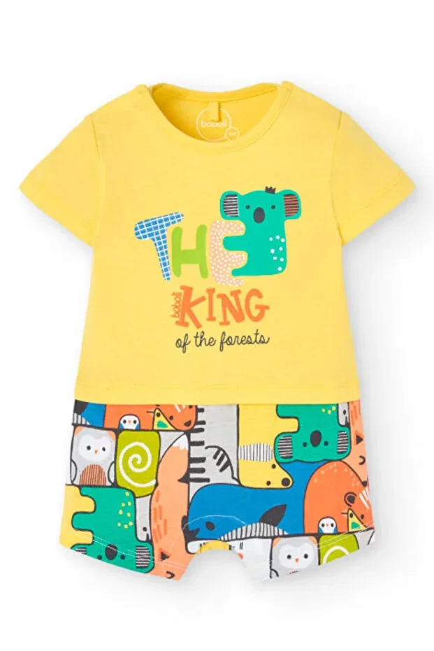 Детский комбинезон для мальчиков с принтом Animals printed Boboli, Multicolor