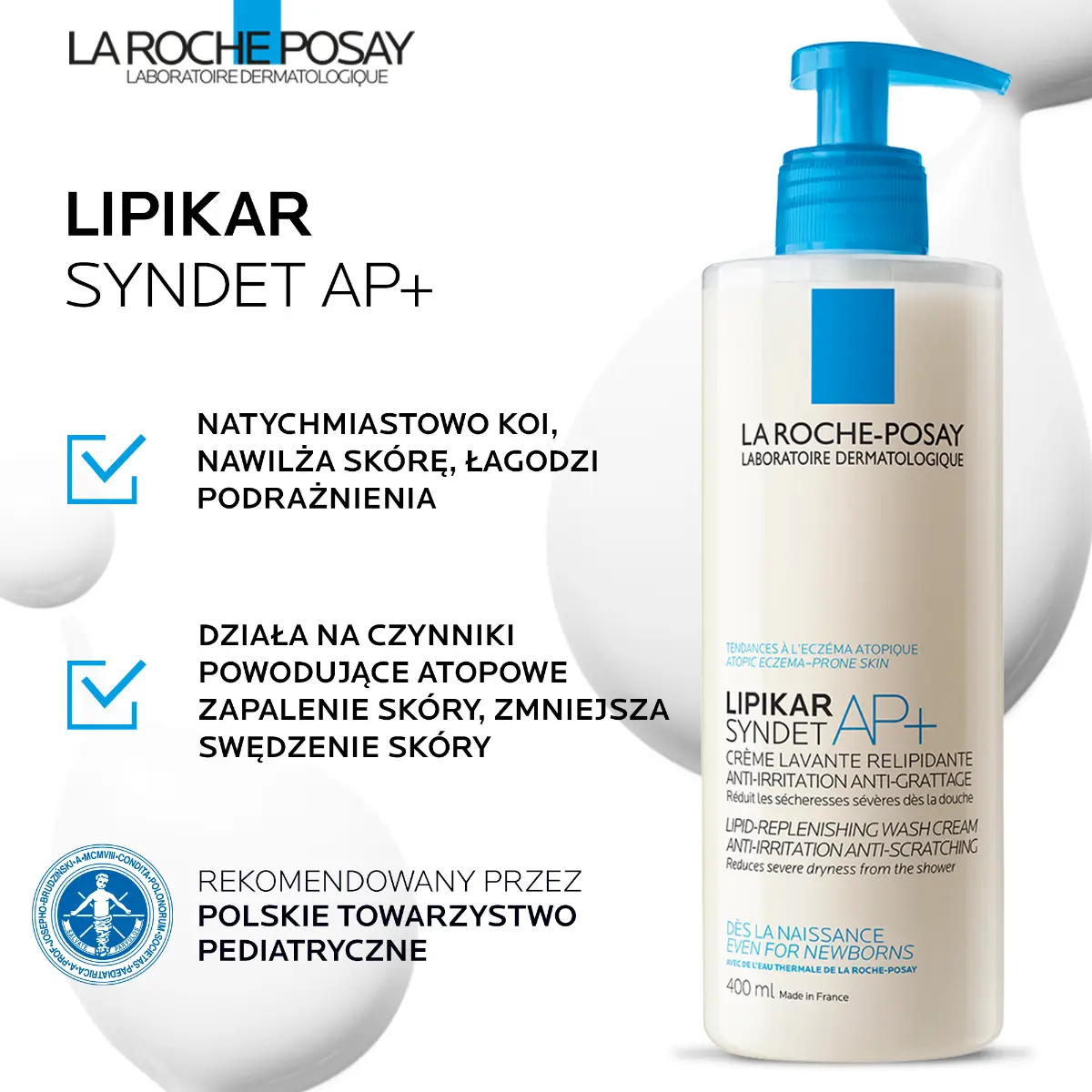 La Roche-Posay Lipikar Syndet AP+ крем для мытья тела, 400 ml — фото 2