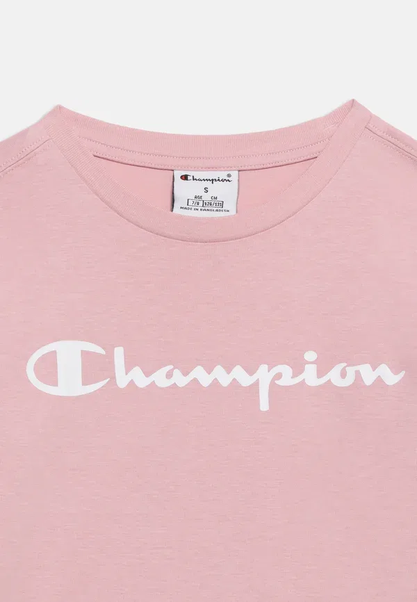 Футболка унисекс с принтом Champion, светло-розовый — фото 3