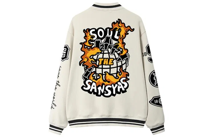 Детская бейсбольная куртка с воротником, свободного кроя, Baseball Jerseys, SANSYAS
