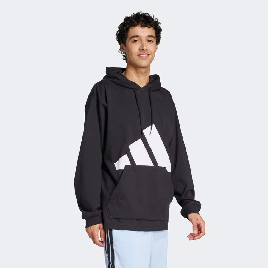 Мужской свитшот Essentials с капюшоном adidas, Черный — фото 3