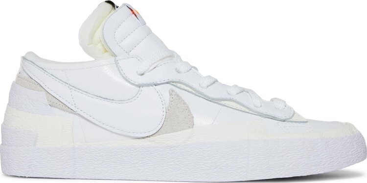 

Кроссовки Nike sacai x Blazer Low 'White Patent', белый, Белый;серый, Кроссовки Nike sacai x Blazer Low 'White Patent', белый