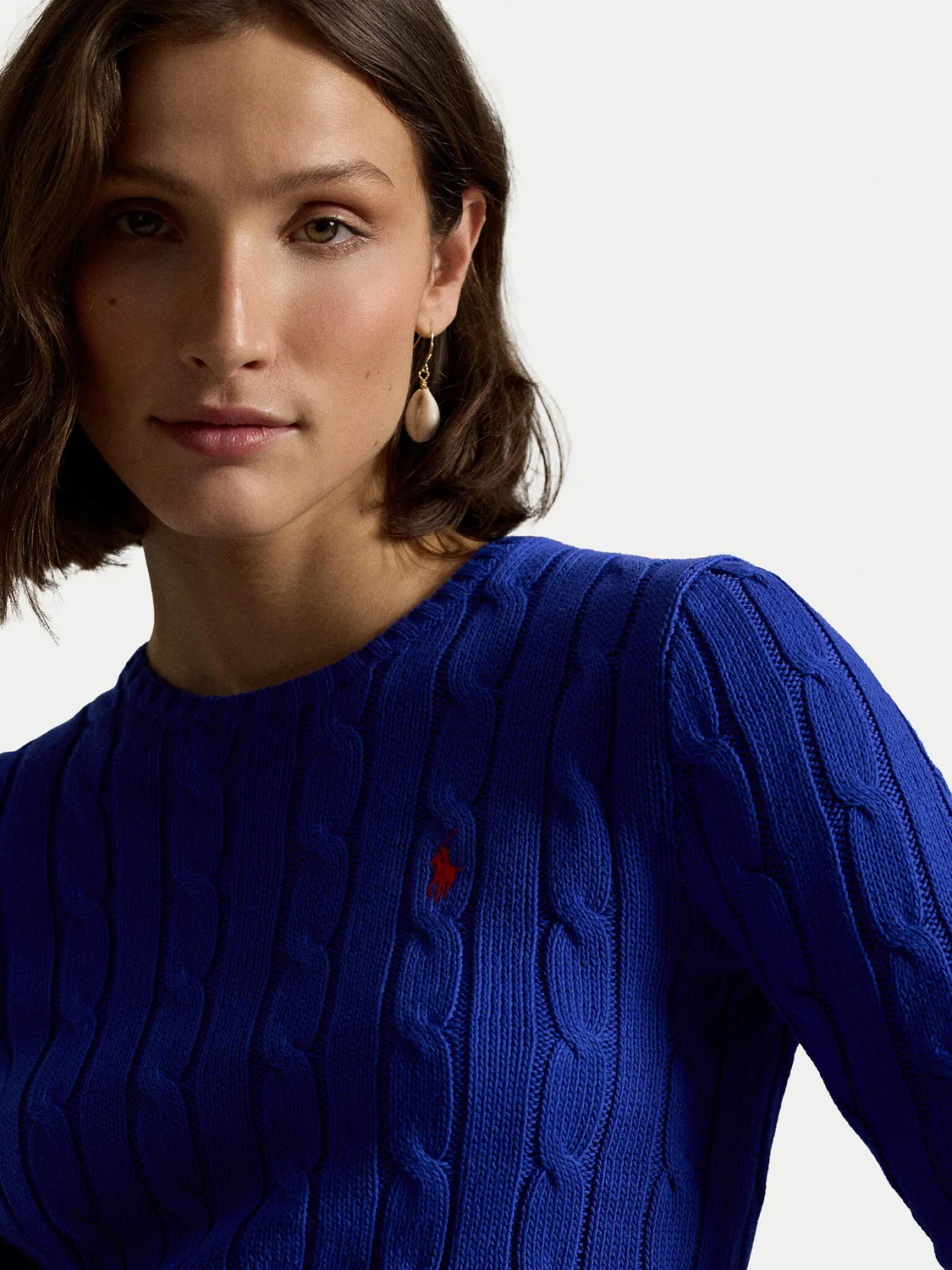 Женский пуловер приталенного кроя Polo Ralph Lauren, синий — фото 4