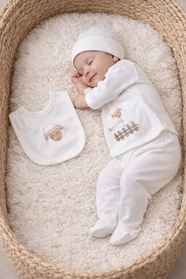 Детский комплект одежды для новорожденных с принтом 100% хлопок Bys Baby Fashion, White
