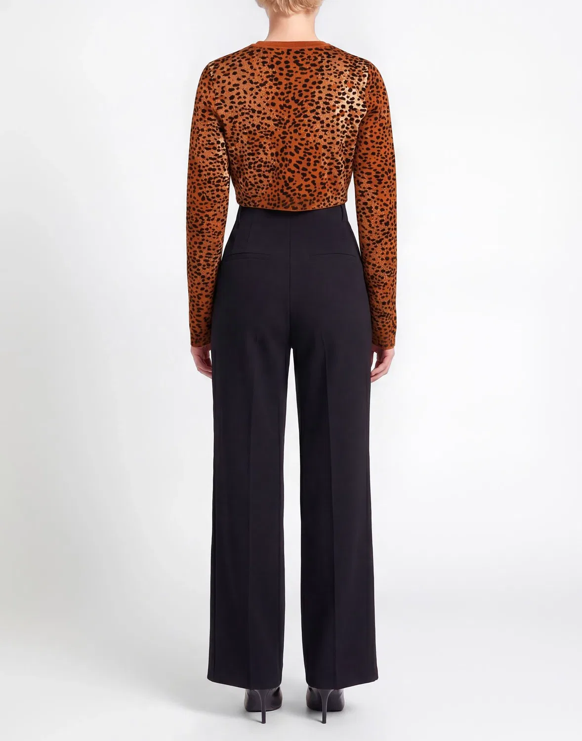 Женский кардиган с принтом Leopard Print Versace, коричневый — фото 3
