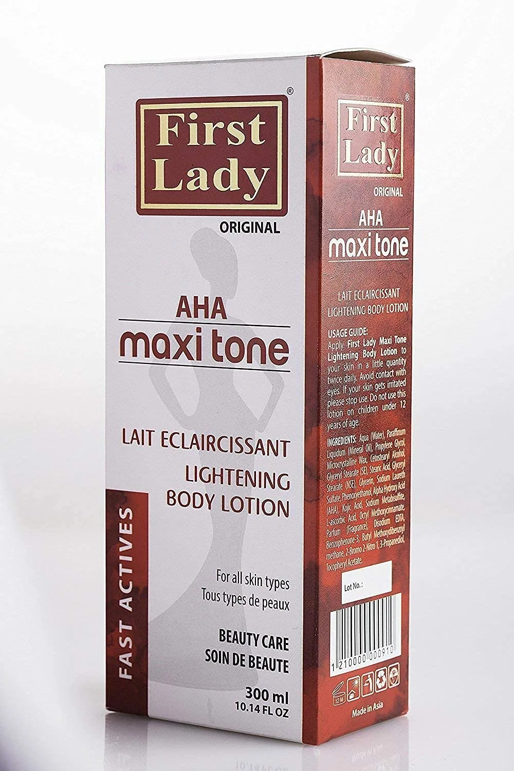 Лосьон для тела осветляющий AHA Maxi Tone, First Lady, 300мл + Масло для волос с черной касторкой, 200мл