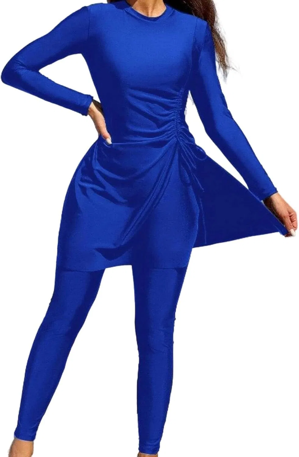 Женский купальный костюм с рукавами Athletic swimsuit Set for women Generic, Blue