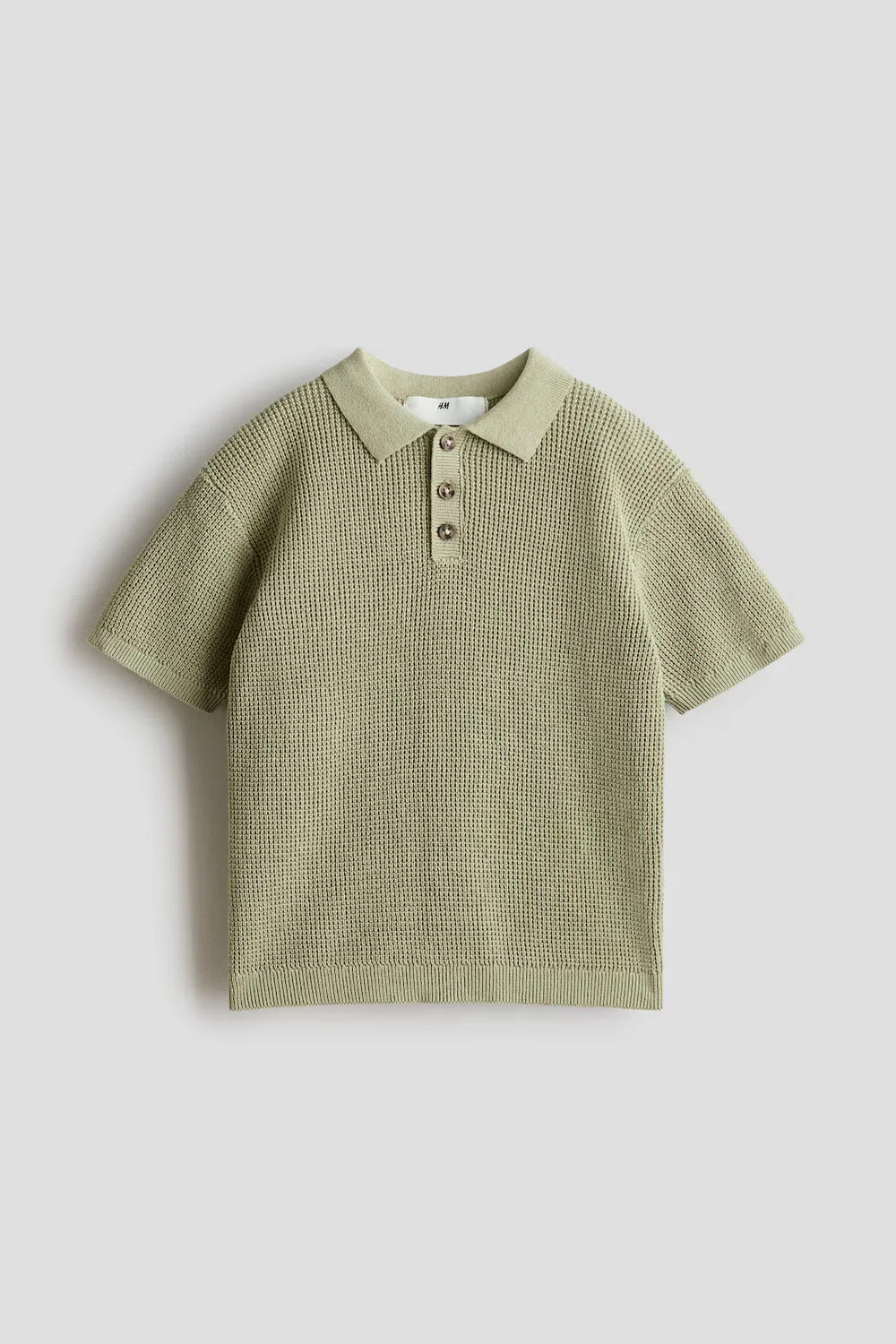 Рубашка-Поло из хлопкового трикотажа H&M, Helles Khakigrün