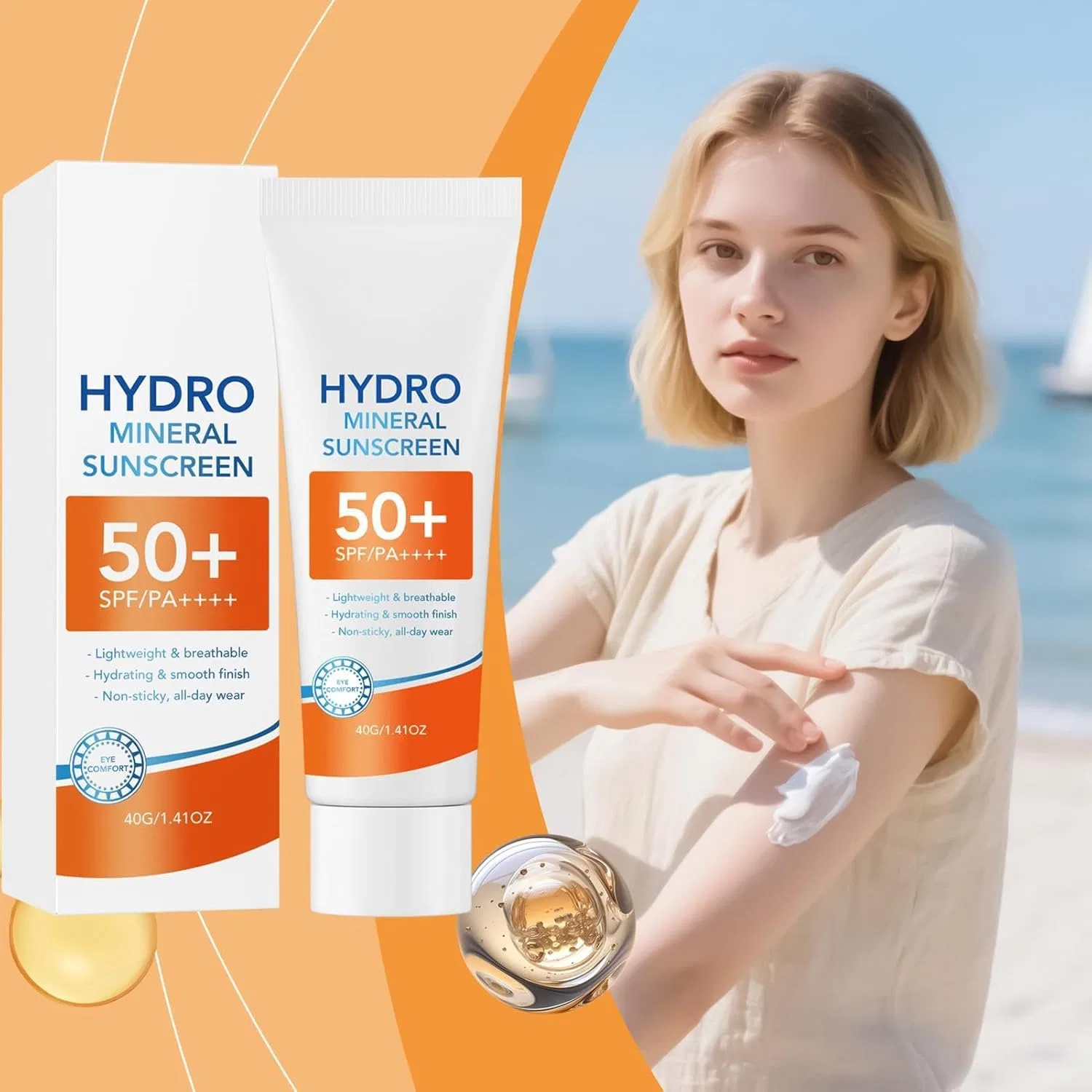 Солнцезащитный крем SPF 50+, zwxqe, 40 г — фото 3
