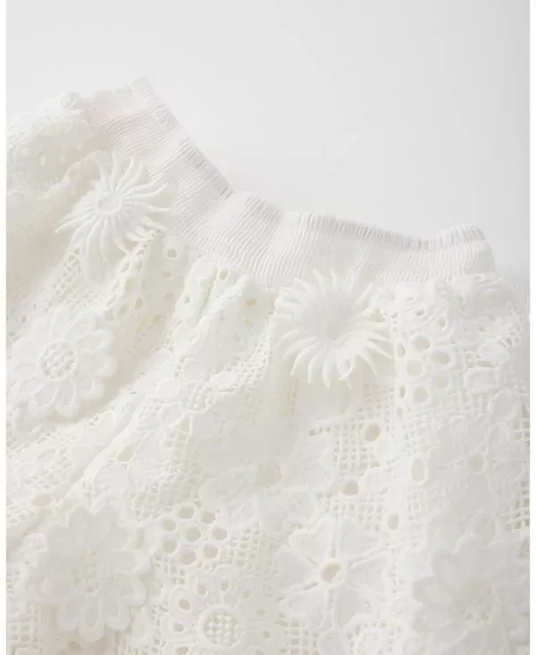Детские шорты для девочек с вышивкой Lucinda Embroidered Marlo Kids, Ivory — фото 3