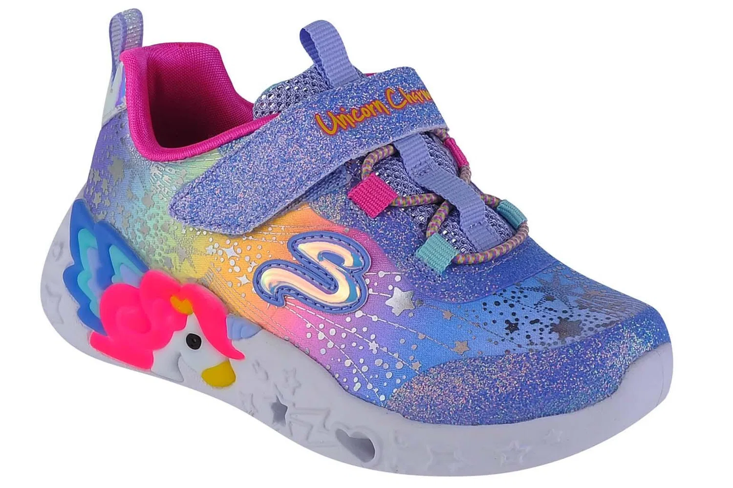 Детские кроссовки для девочек со светящейся подошвой Unicorn Charmer Skechers, Blau Bunt