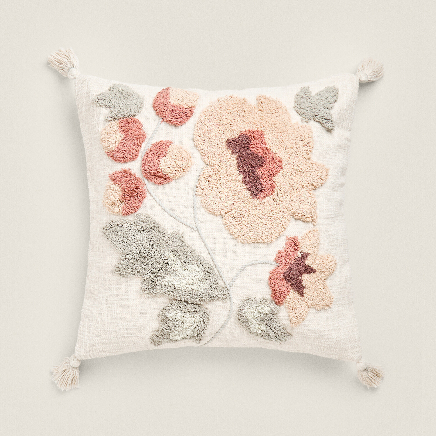 

Чехол для подушки Zara Home Floral Embroidery, 50х50 см, хлопок