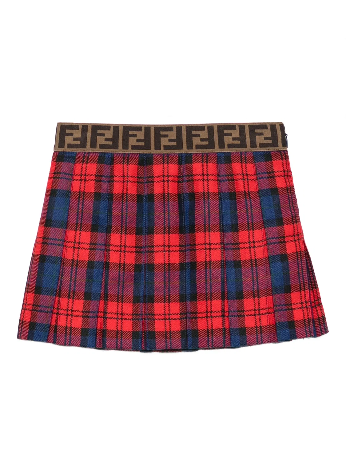 Плиссированная юбка в клетку FENDI, красный