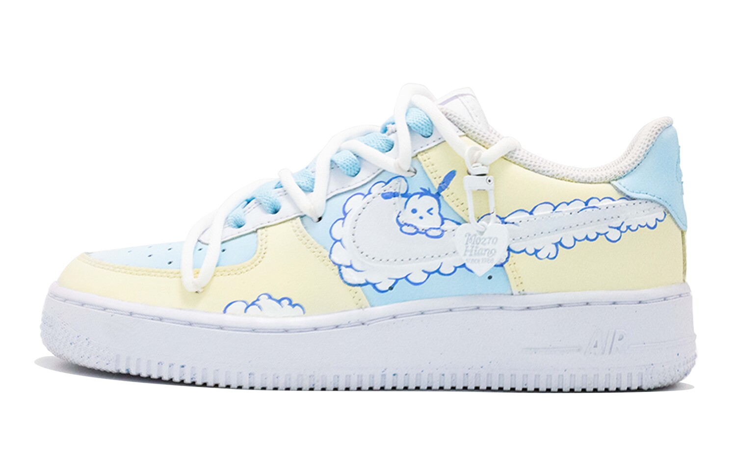 

Кроссовки Nike Air Force 1 Skateboarding Shoes Women's Low-top White/yellow/blue, цвет Off White